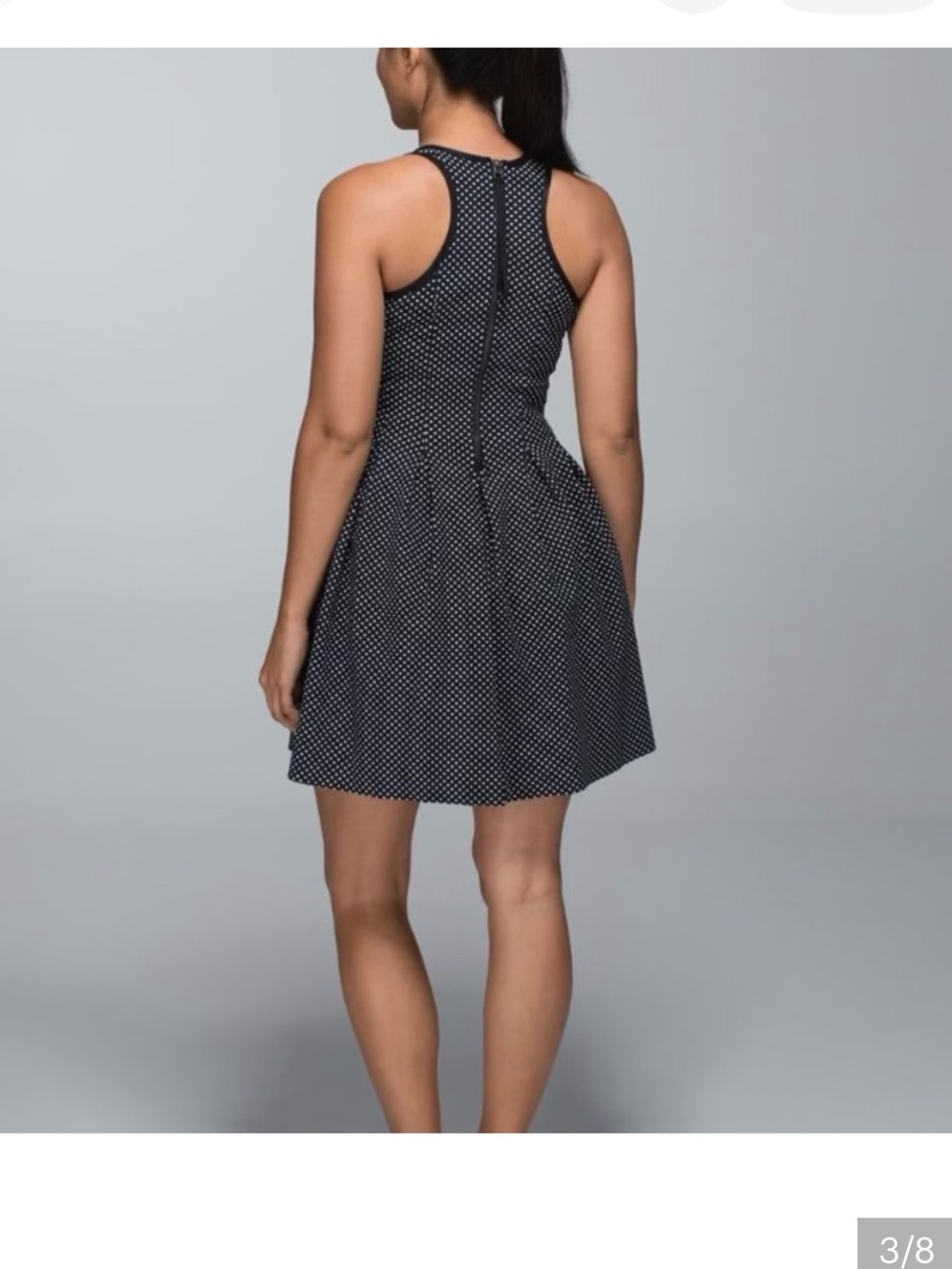 Lululemon sz 6 Here To There Dress Biggy Dot fit flare stretch pockets Vtg 2014